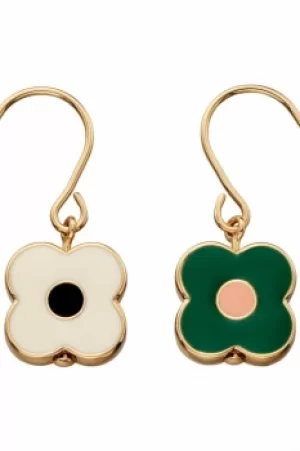 image of Ladies Orla Kiely Gold Plated Abacus Flower Earrings E5472