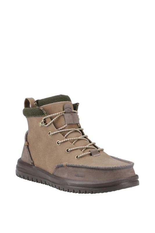 Image of HEYDUDE Mens Bradley Tumbled Classic Boots in Brown Size: 9 Brown Male 9