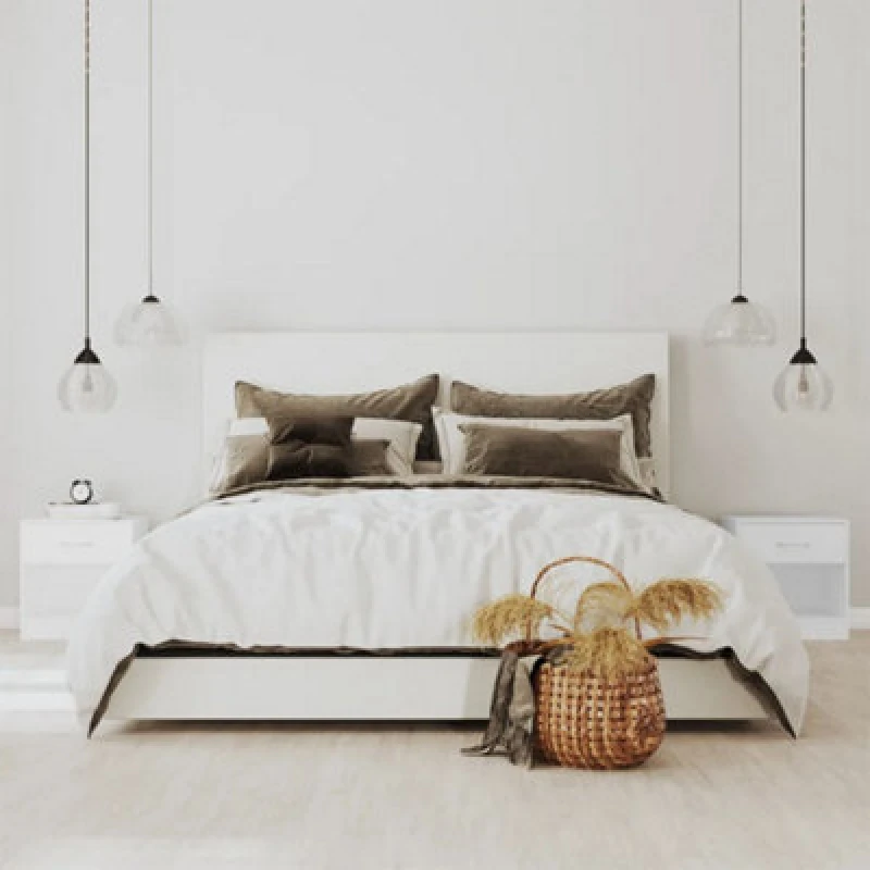 Image of vidaXL 2x Bedside Cabinets with Drawer White Nightstand Chest Bedroom Table