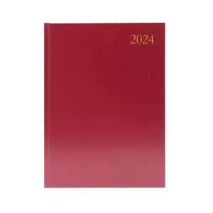 Image of Desk Diary DPP A4 Burgundy 2024 KFA41BG24 KFA41BG24