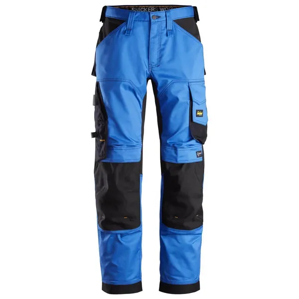 image of Snickers 6351 Mens Allround Work Stretch Loose Fit Trousers 63515604044 Colour: True Blue/Black