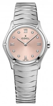 image of EBEL Womens Sport Classic Stainless Steel Bracelet Pink Watch