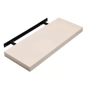 image of Hudson 60cm wide floating shelf kit, - gloss cream