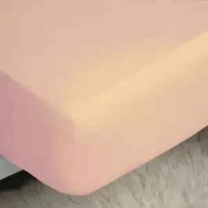 Image of Belledorm 200 Thread Count Cotton Percale Deep Fitted Sheet (Superking) (Pink) - Pink