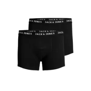 image of Jack & Jones Mens 2 Pack Boxer Shorts - Black/White - X-Large TJ Hughes