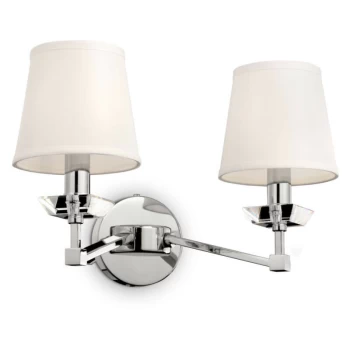 Image of Maytoni Lighting - Maytoni Classic - Beira Classic Beira 2 Light Nickel Wall Lamp with Shades