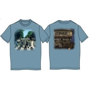 Image of The Beatles - Abbey Road Unisex Large T-Shirt - Blue
