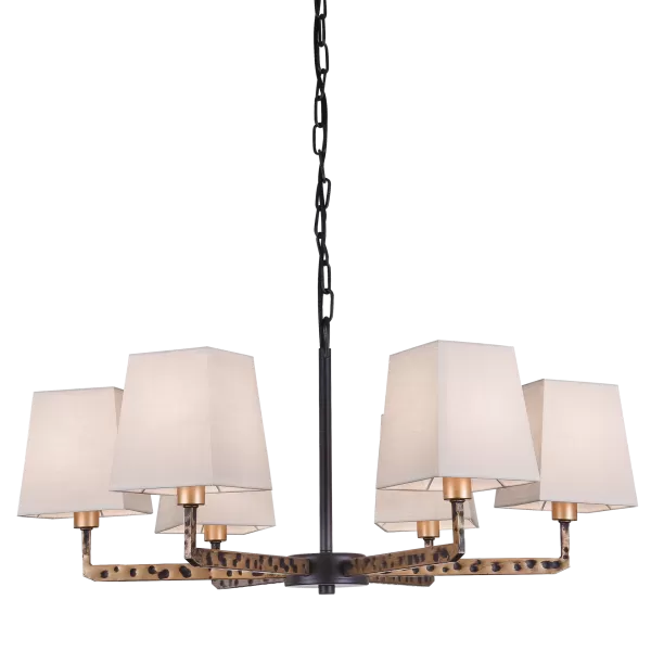 image of Stockholm 6 Light Multi Arm Pendant Ceiling Light Black, E14