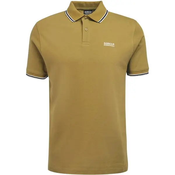 Image of Barbour International Rider Tipped Polo Shirt - Green S