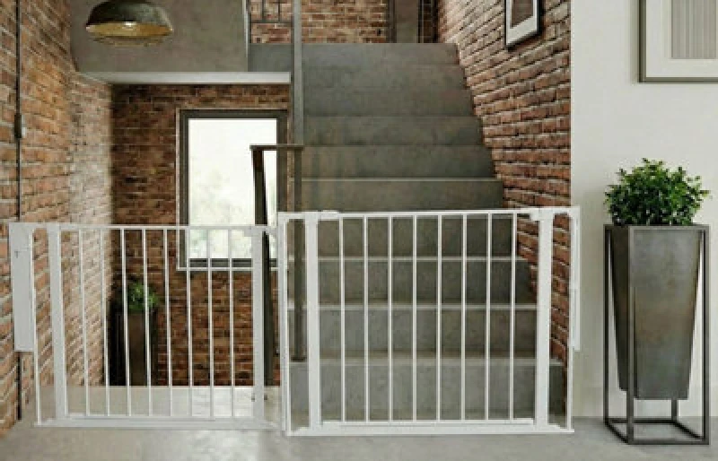 Image of Safetots Two Door Multi Panel Solution For Up And Down Staircases, White, 187Cm Of Length, Includes 2 Door Opening Panels