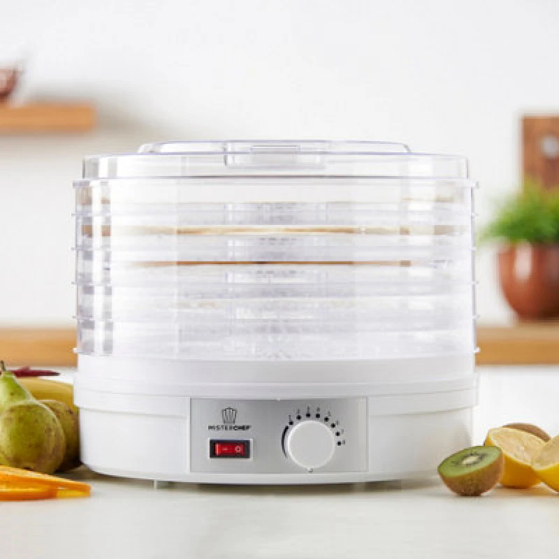 Image of Misterchef Professional Food Dehydrator, 250W White Color Large 5 Trays, Easy Clean, Easy To Use Adjustable Thermostat
