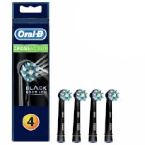 image of Oral B CrossAction Replacement Heads Black Edition Electric Toothbrush 4Pcs