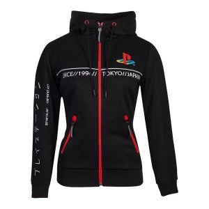 image of Sony Playstation Cut & Sew Tech Womens X-Large Hoodie - Black/Red