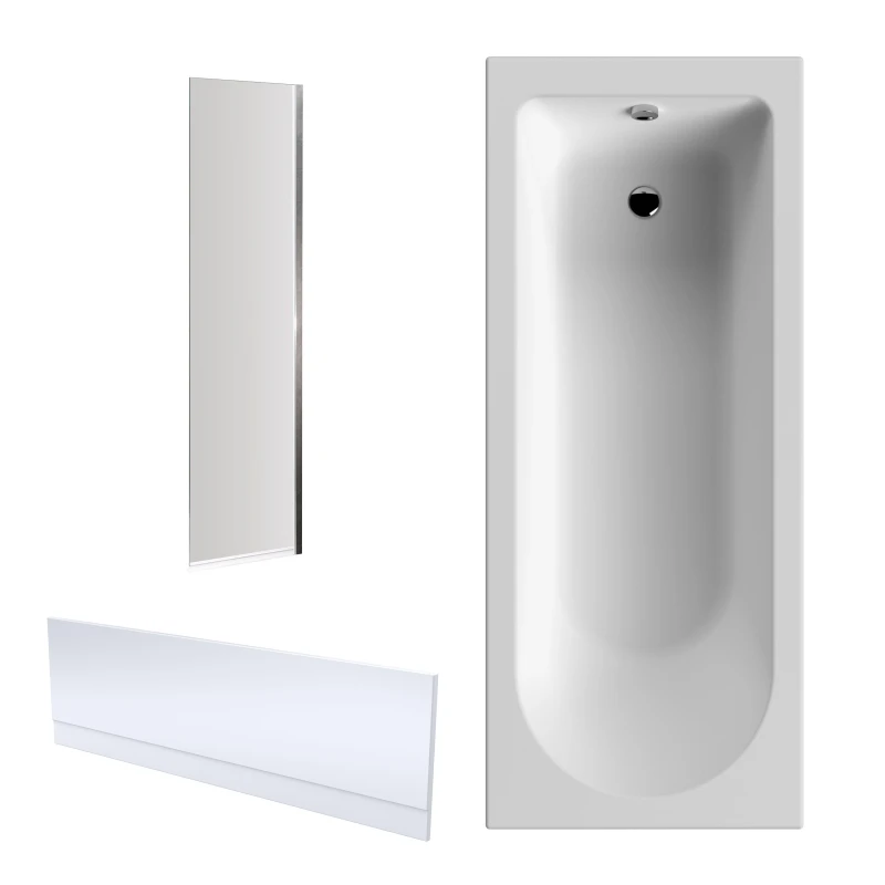 Image of Balterley Round Bathtub Front Panel and Bath Screen Chrome Profile Silver