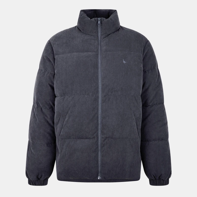 Image of Jack Wills Mens Corduroy Short Puffer Jacket Washed Black male XS