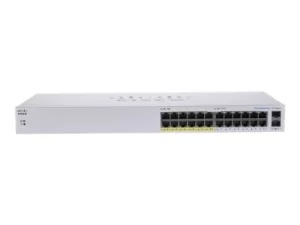 image of Unmanaged, 24 x 10/100/1000 ports (12 x PoE, 100W power budget), 2 x Gigabit SFP Combo, UK