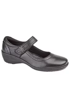 Image of Leather Touch Fastening Bar Shoes