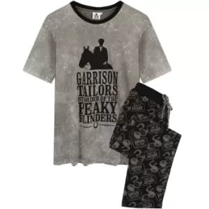 Image of Peaky Blinders Mens Family Tommy Shelby Pyjama Set (S) (Grey/Black)