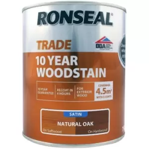 image of Ronseal Trade 10yr Woodstain - Natural Oak - 750ml