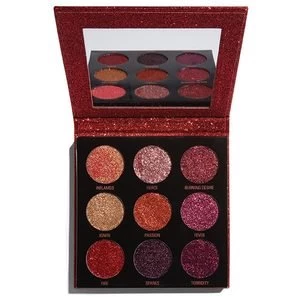 image of Revolution Pressed Glitter EyeshadowPalette Hot Pursuit