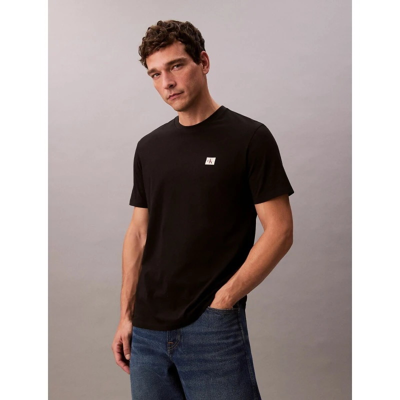 Image of Calvin Klein Jeans Mens CKJ Woven Box Regular Fit T-Shirt - Black Male S