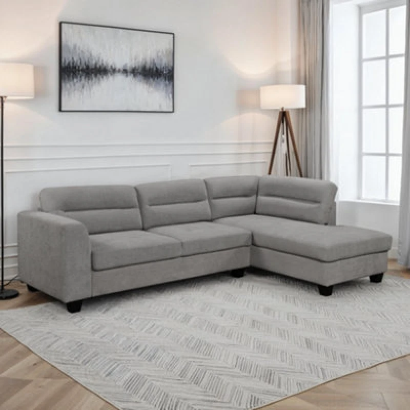 Image of More4Homes Riga Corner Fabric Sofa Grey