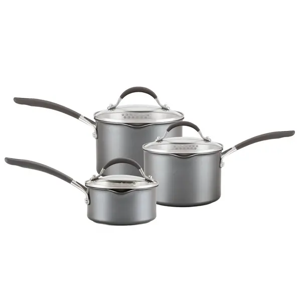 Circulon Scratch Defence A1 Series 3 Piece Saucepan Set Steel (Silver)