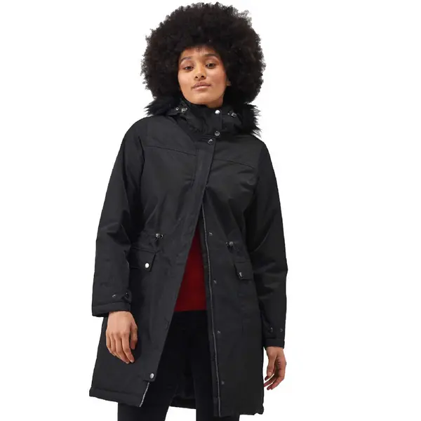 Image of Regatta Womens Lellani Waterproof Insulated Parka Coat 16 - Bust 40' (102cm) Black RWP374-800-16