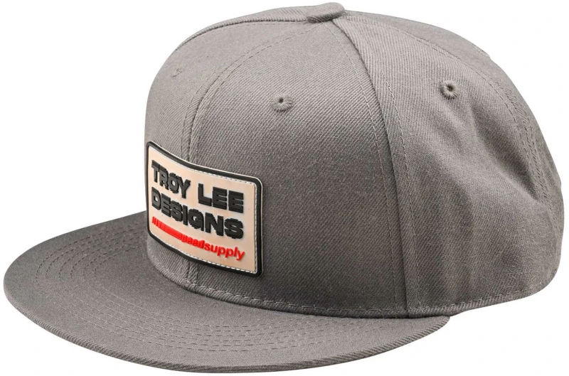 Image of Troy Lee Designs Flat Bill Factory Snapback Cap, grey for Men