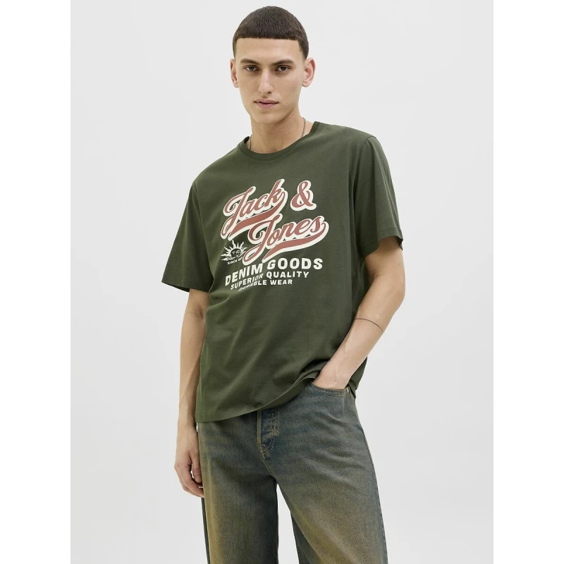 Image of jack & jones Crew Neck T-Shirt Green Cotton S