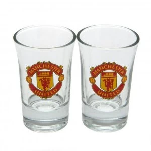 image of Manchester United FC 2 Pack Shot Glass Set