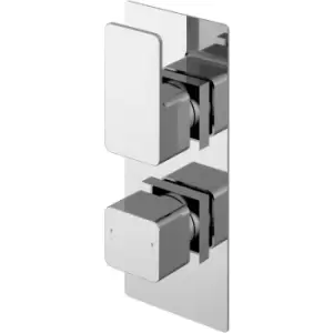 Image of Nuie Windon Thermostatic Concealed Shower Valve with Diverter Dual Handle - Chrome