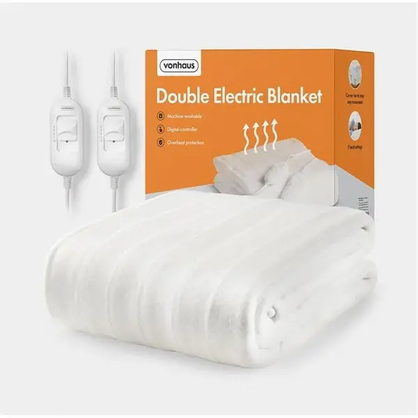 image of VonHaus VonHaus Double Electric Blanket - White One Size