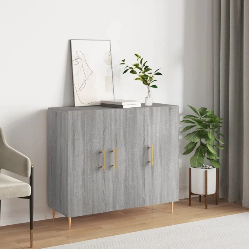 Image of VIDAXL Sideboard Grey Sonoma 90x34x80cm Engineered Wood Vidaxl 8720845423759