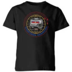 Image of Captain Marvel Pager Kids T-Shirt - Black - 11-12 Years