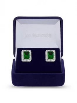 image of Jon Richard Jon Richard Cubic Zirconia Emerald Stud Earrings