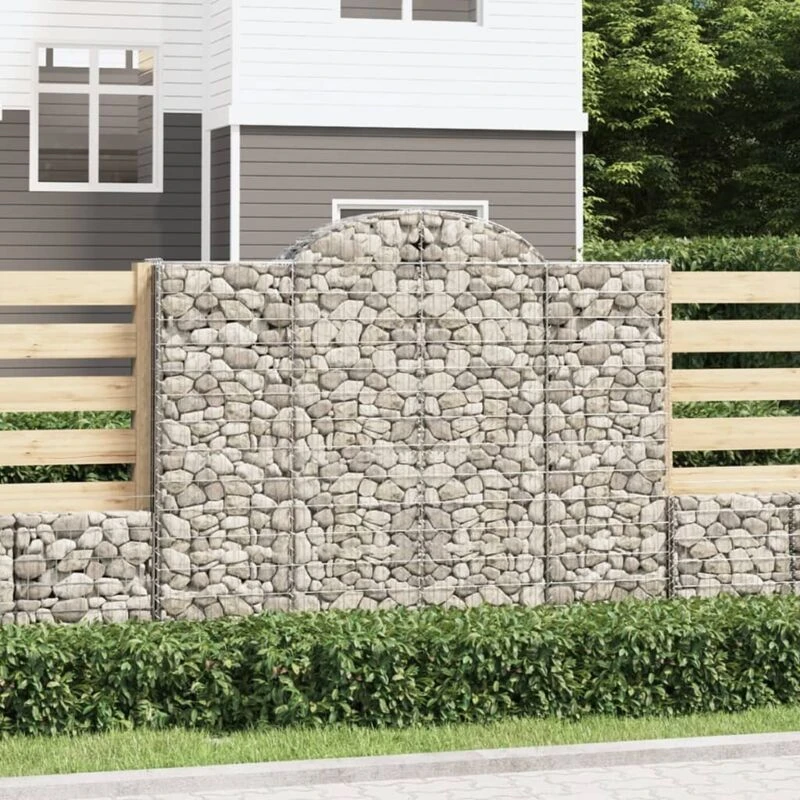 Image of VIDAXL Vidaxl - Arched Gabion Baskets 9 pcs 200x50x160/180cm Galvanised Iron 8720845569730