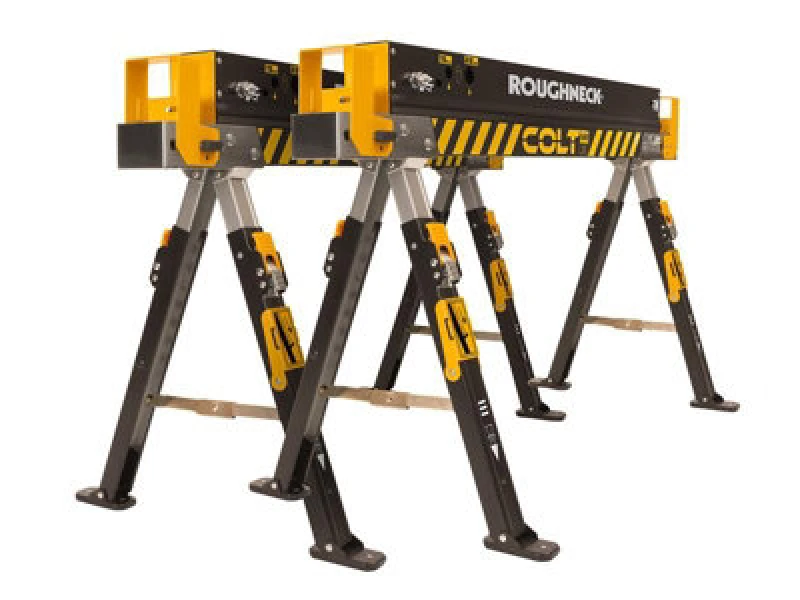 Image of ROUGHNECK Roughneck Trestles Saw Horse Adjustable Steel Folding Max 1178kg ROU35602 5057902356020