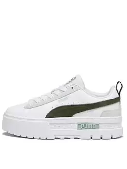 Puma Mayze Mix, White/Green, Size 8, Women