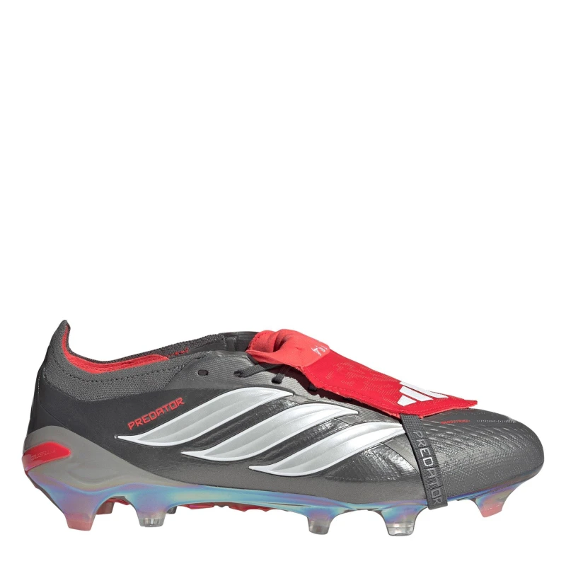 Image of adidas Mens Predator Elite Fold-Over Tongue Firm Ground Football Boots Grey/Red male 8.5 (42.7)