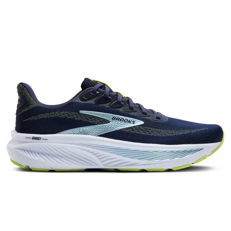 Image of Brooks Brooks Ghost 17 Mens Peacoat/lime/blue - Navy / Standard / 8.5