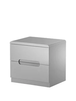 image of Julian Bowen Manhattan 2 Drawer Bedside Chest - Grey