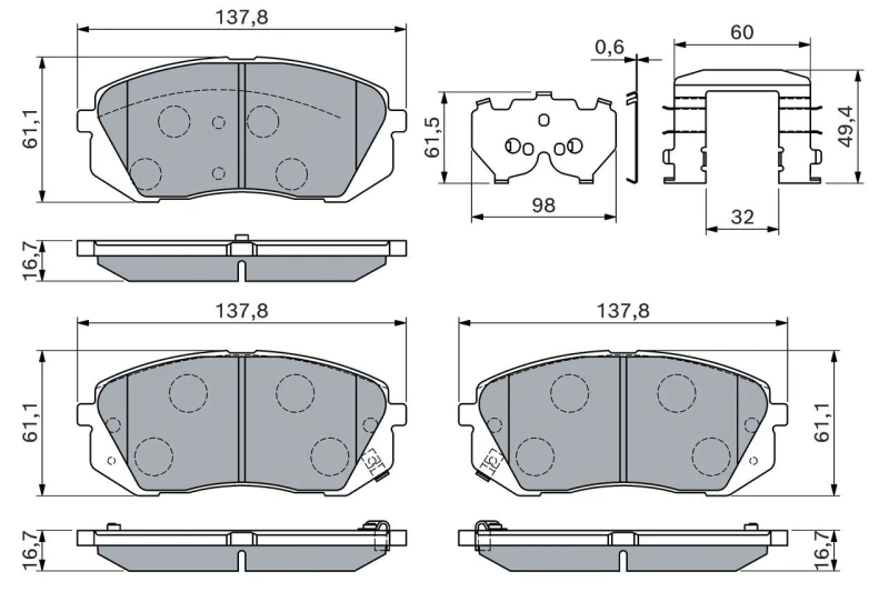 Image of Brake pad set Bosch 0 986 460 169