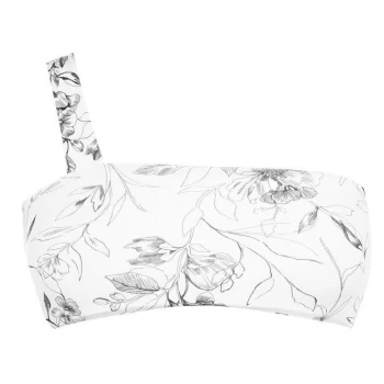 Image of Firetrap One Shoulder Bikini Top Ladies - White L Flwr Pr