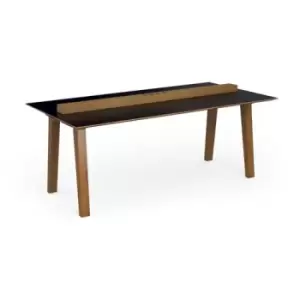 Image of Crew worktable 2000mm x 1000mm with oak power bar and mdf top with chamfered edges - black
