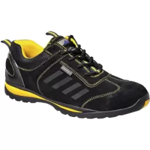Image of Portwest Mens Steelite Lusum S1P HRO Suede Safety Shoes (10.5 UK) (Black/Yellow)