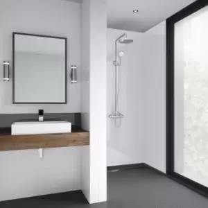 Image of Mermaid Acrylic Matt Shower Wall Panel Heather 2440mm x 900mm x 4mm in Grey