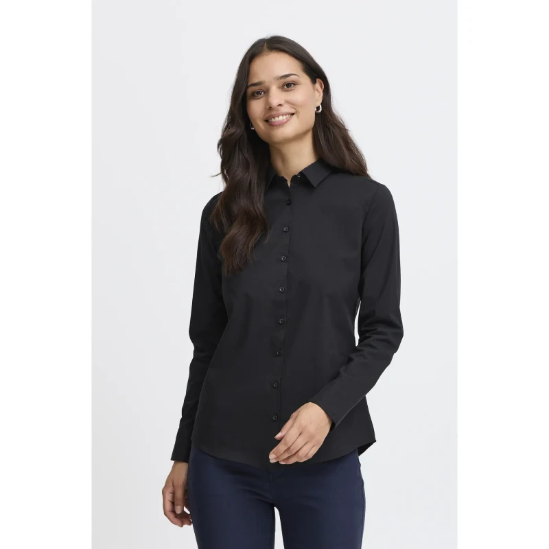 Image of fransa Womens long sleeve shirt fransa Zashirt Noir Female XL