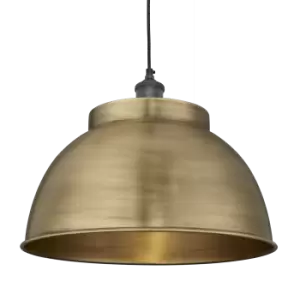 Image of Industville Brooklyn Dome Pendant - 17" Brass Dome Pewter Holder / Pewter Holder
