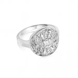 image of Artisan Woven 18ct Sterling Silver Ring NR04_SLV